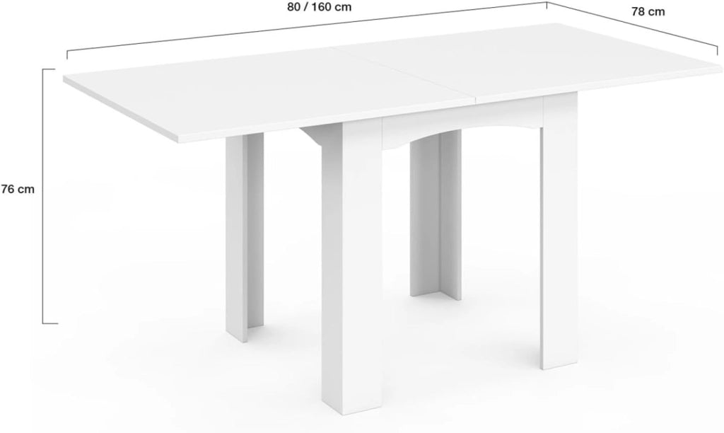 Tavolo da pranzo allungabile DONA 4-8 persone bianco 80-160 cm