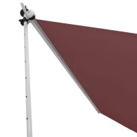 Tendalino Manuale retrattile Auvent Telescopico senza Foratura 3L x 1,5l m Inclinazione e Altezza regolabile Installazione Veloce metallo alluminio Poliestere Anti-UV Bordeaux