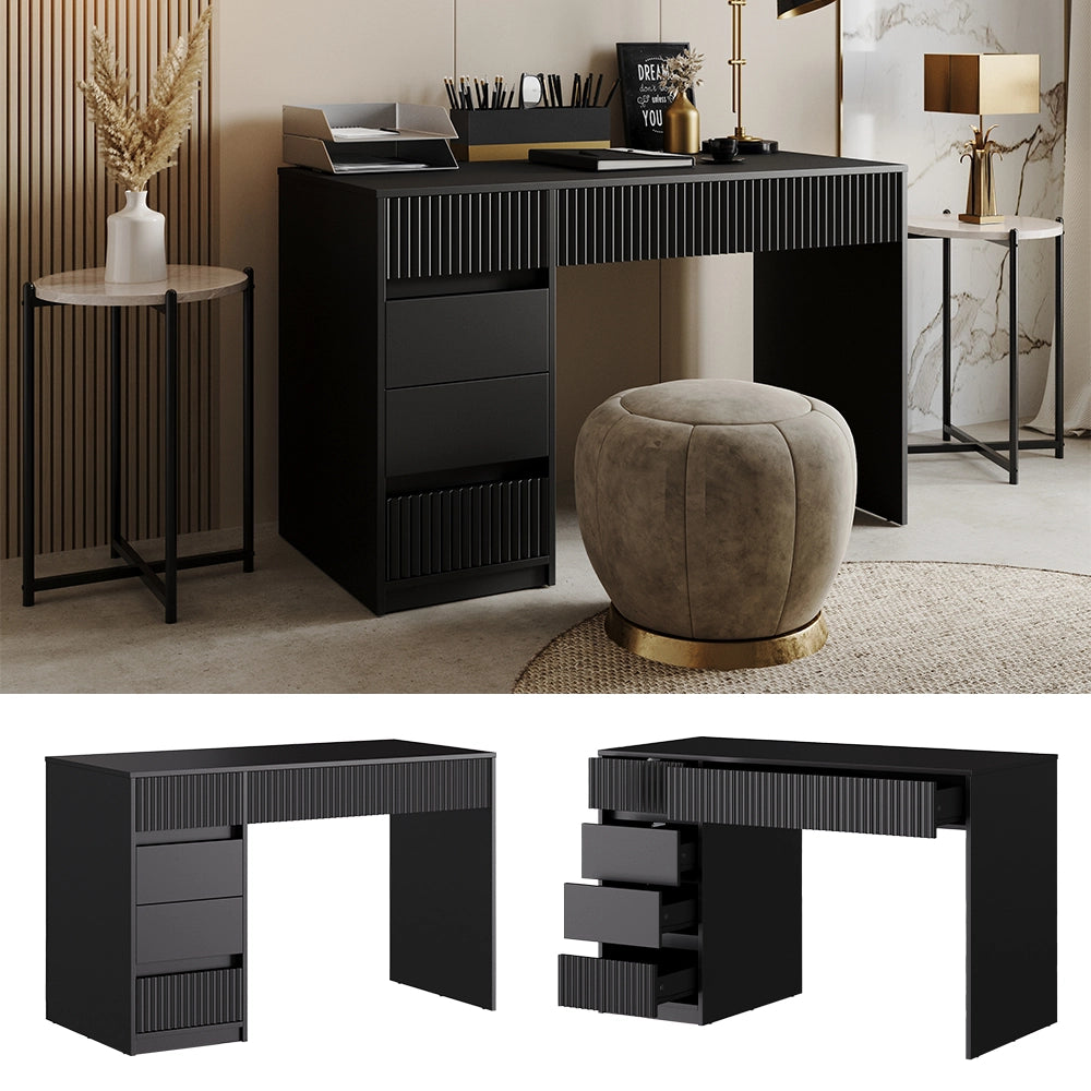 Vicco Scrivania Nero 120 x 55 cm con 5 cassetti