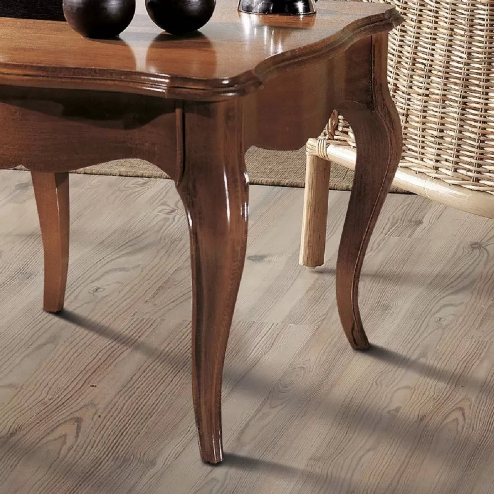 Tavolino quadrato in legno massello tinta noce l.65 p.65 h.49 - Mobili 2G