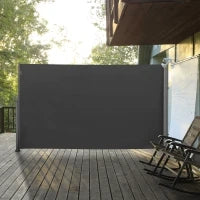 Frangivista da Giardino Estensibile 3x1.8m, Poliestere Anti UV e Alluminio, Grigio