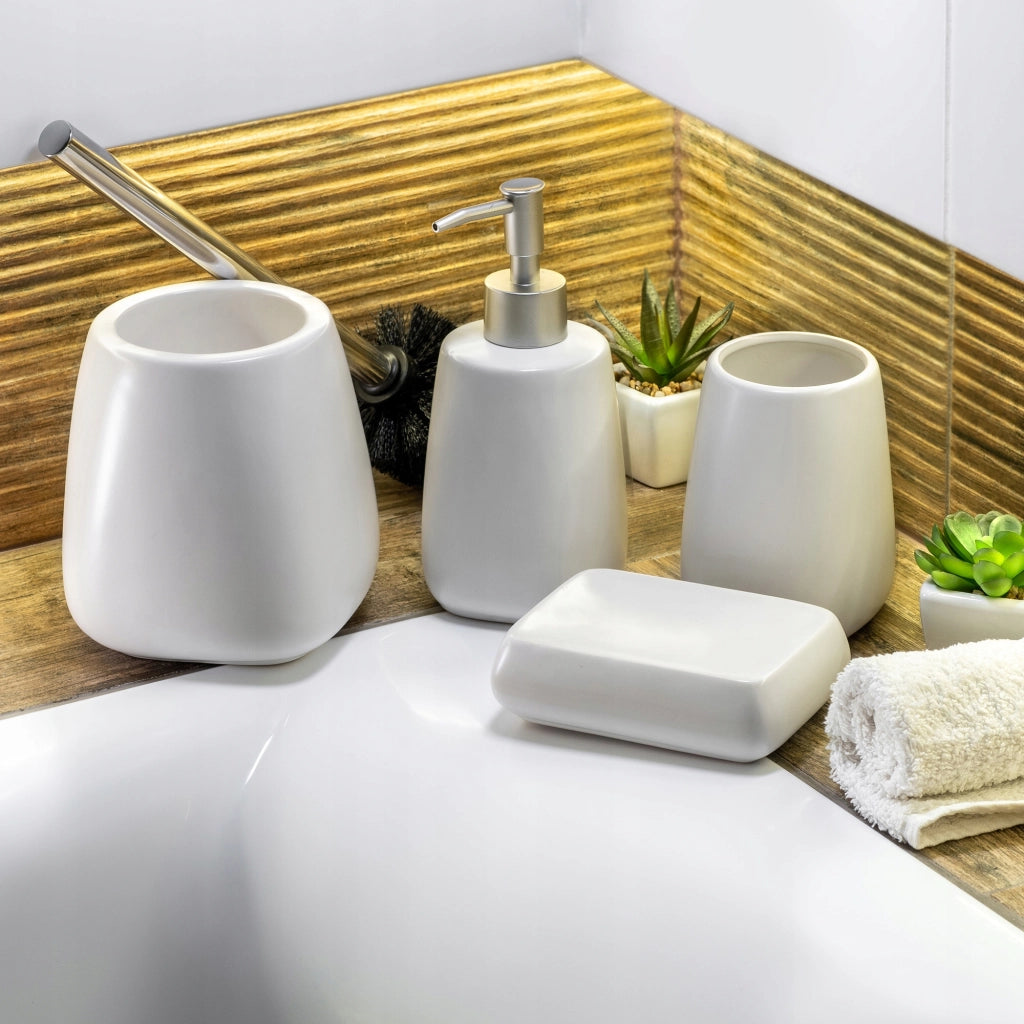 Set di 2 scopini per WC KADAX in ceramica bianca per bagno