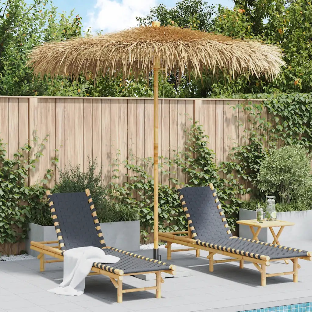 Ombrello | Parasole in Bamb¨´ con Copertura con Foglie di Banana 210 cm