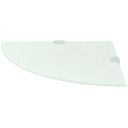 Scaffale Angolare con Supporto in Cristallo Vetro Bianco 35x35 cm 243859