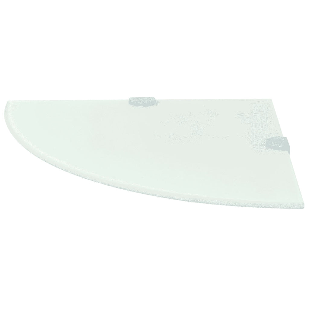 Scaffale Angolare con Supporto in Cristallo Vetro Bianco 35x35 cm 243859