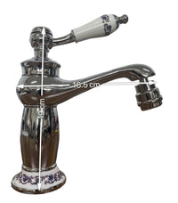 Rubinetto miscelatore per bidet bagno vintage con dettagli in ceramica