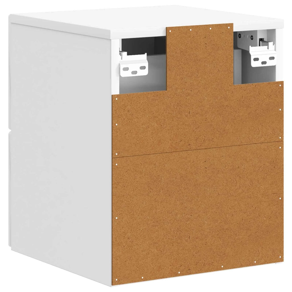 Mobiletto da notte a muro 2 pcs Bianco Lucido 33 x 34,5 x 40 cm