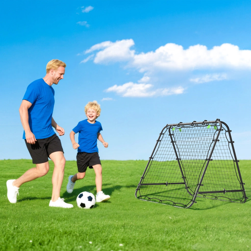 Rete da Calcio Rebounder Pieghevole ¨C Zephmum ¨C Nero in PE e Metallo 100x95x90 cm