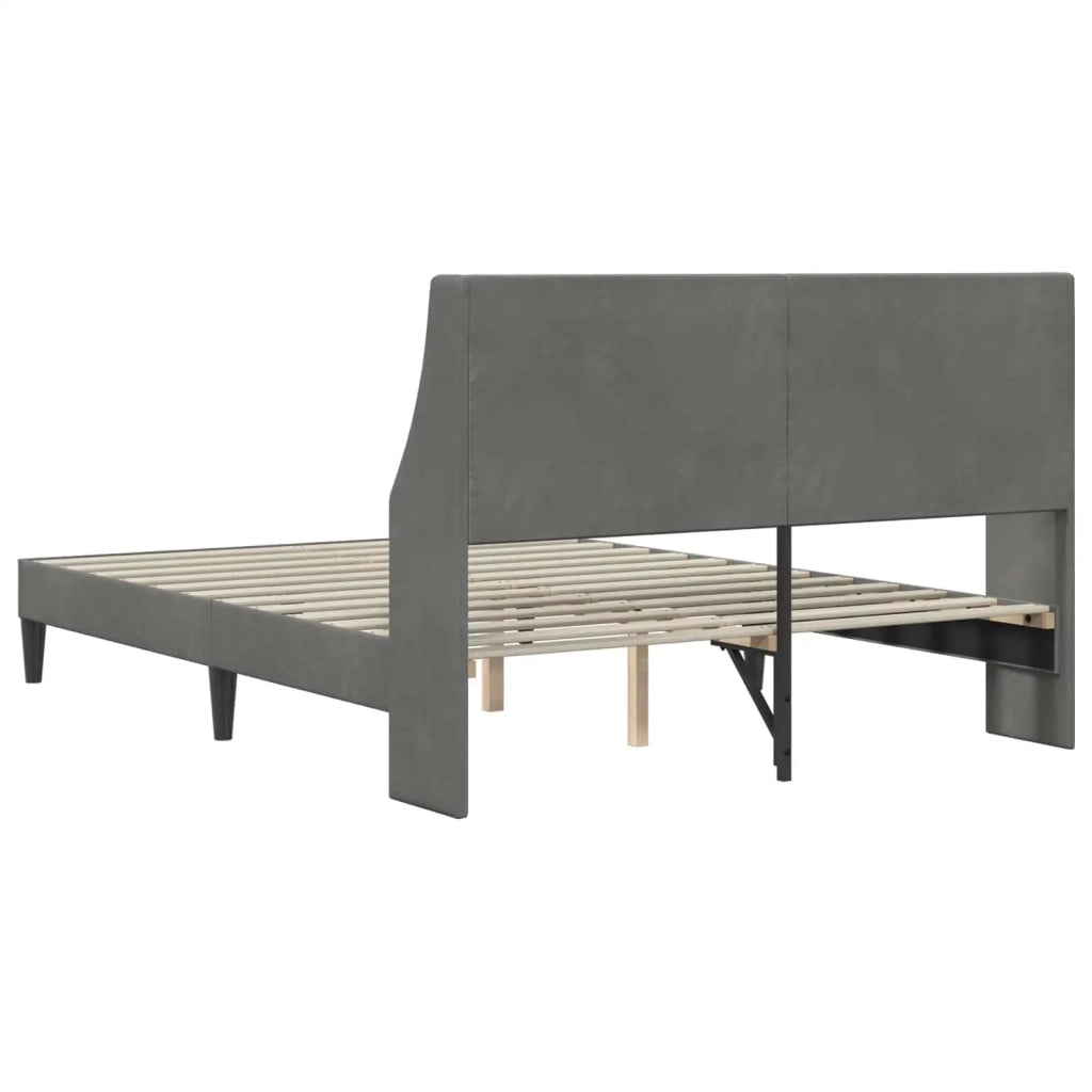 Struttura del letto Grigio scuro 160 x 200 cm Velluto