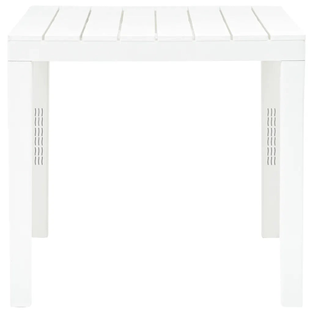 Tavolo da Giardino con 2 Panche in Plastica Bianco 48777