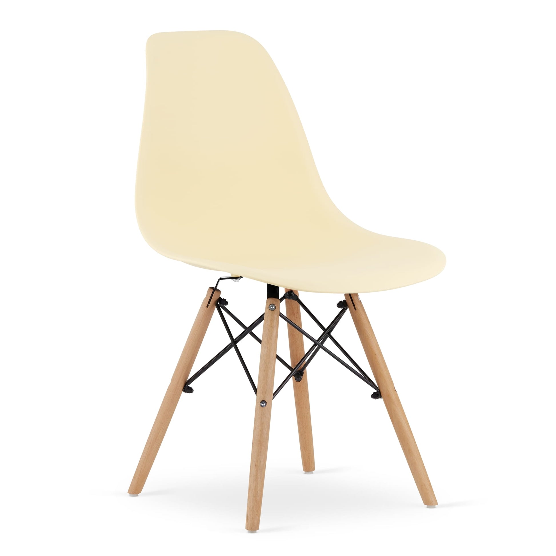 Sedia Valora OSAKA color crema con gambe naturali per soggiorno x4