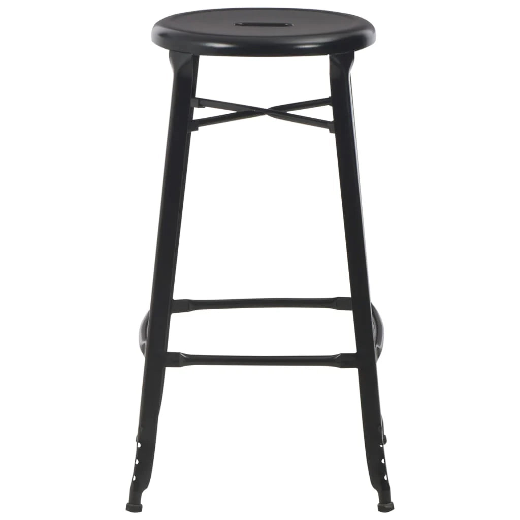 Set di due sgabelli da bar di design seduta in acciaio nero 1202089