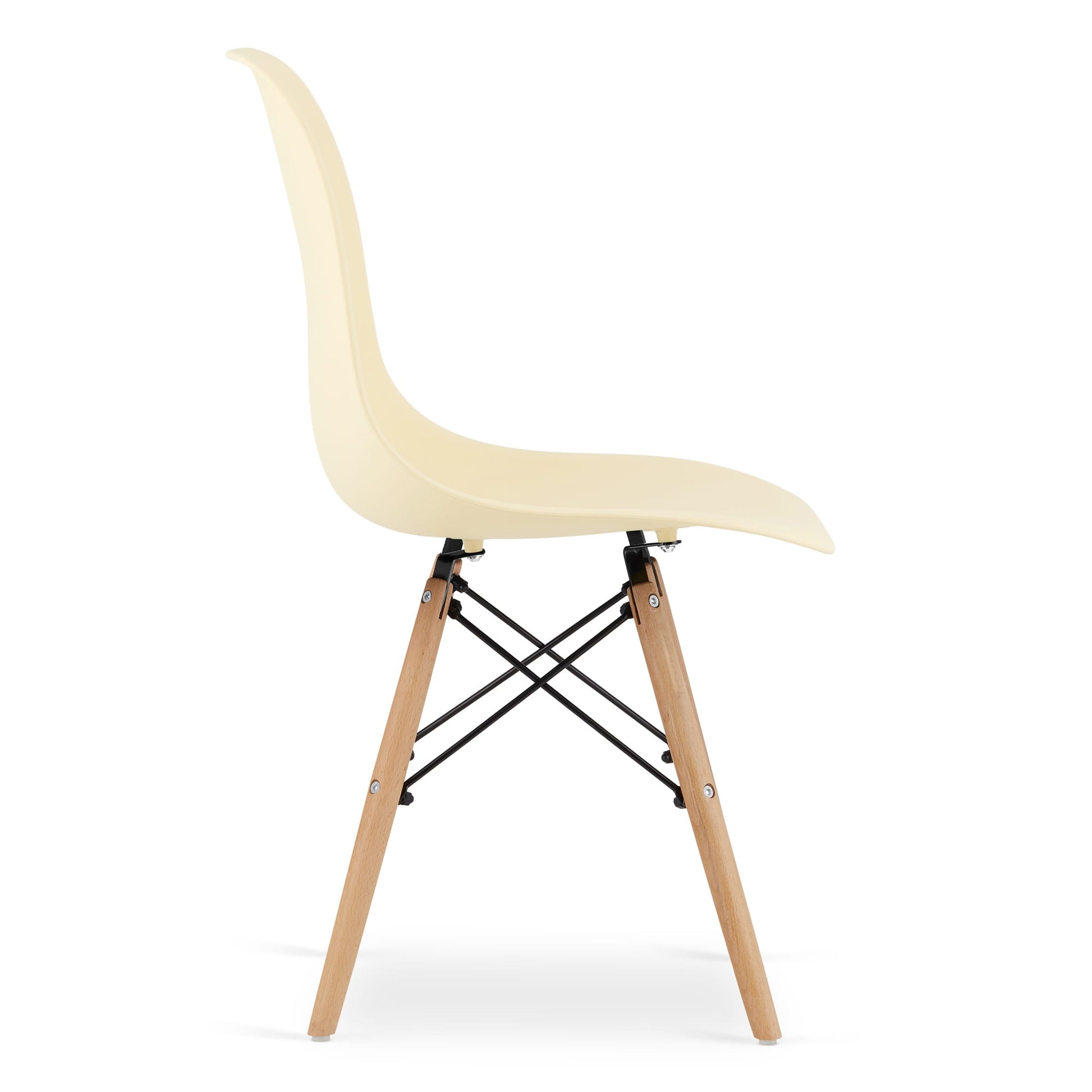 Sedia Valora OSAKA color crema con gambe naturali per soggiorno x4
