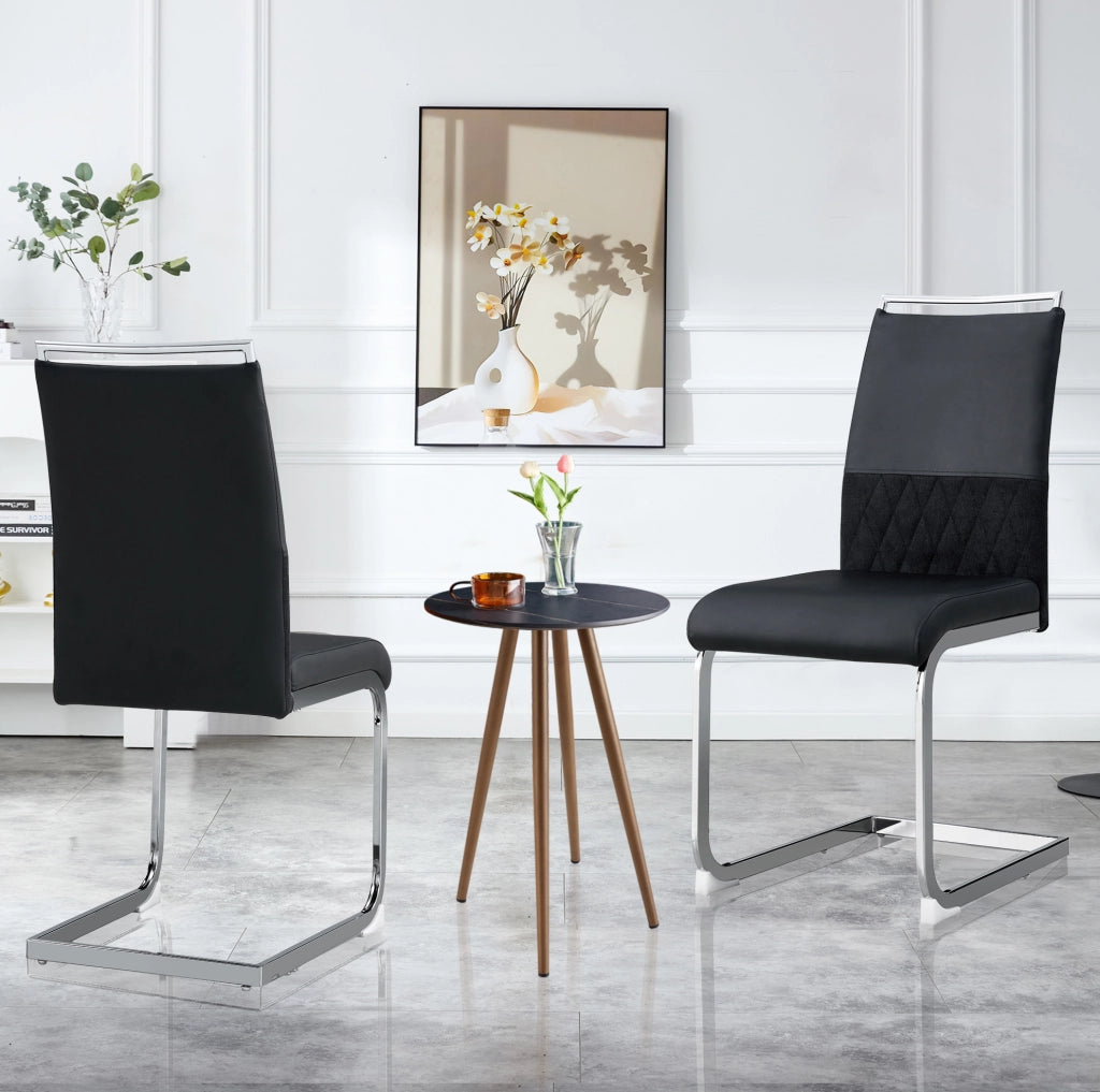 Sedia moderna ergonomica con schienale imbottito; seduta 42 x 45 cm; metallo; nera