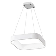 CHOPIN - Sospensione Quadrata a LED 60W, 3000K, Luce Calda, Struttura in Metallo Bianco, Diffusore in Metacrilato, IP20 - Rossini Group