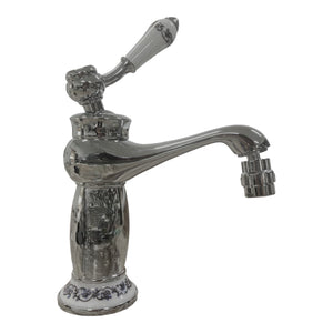 Rubinetto miscelatore per bidet bagno vintage con dettagli in ceramica