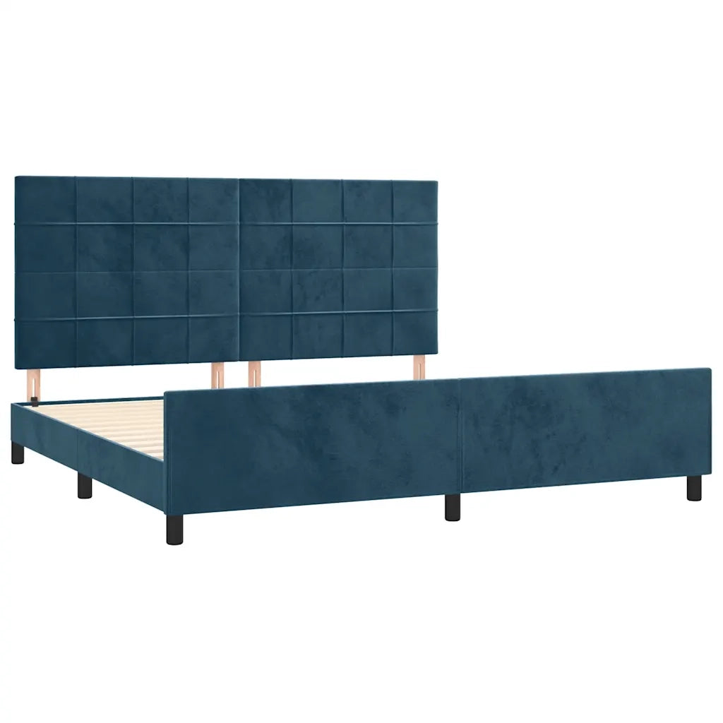 Giroletto senza Materasso Blu Scuro 200x200 cm in Velluto