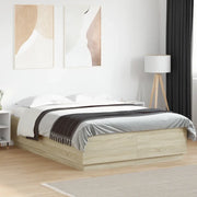 Giroletto Luci LED Rovere Sonoma 160x200 cm Legno Multistrato