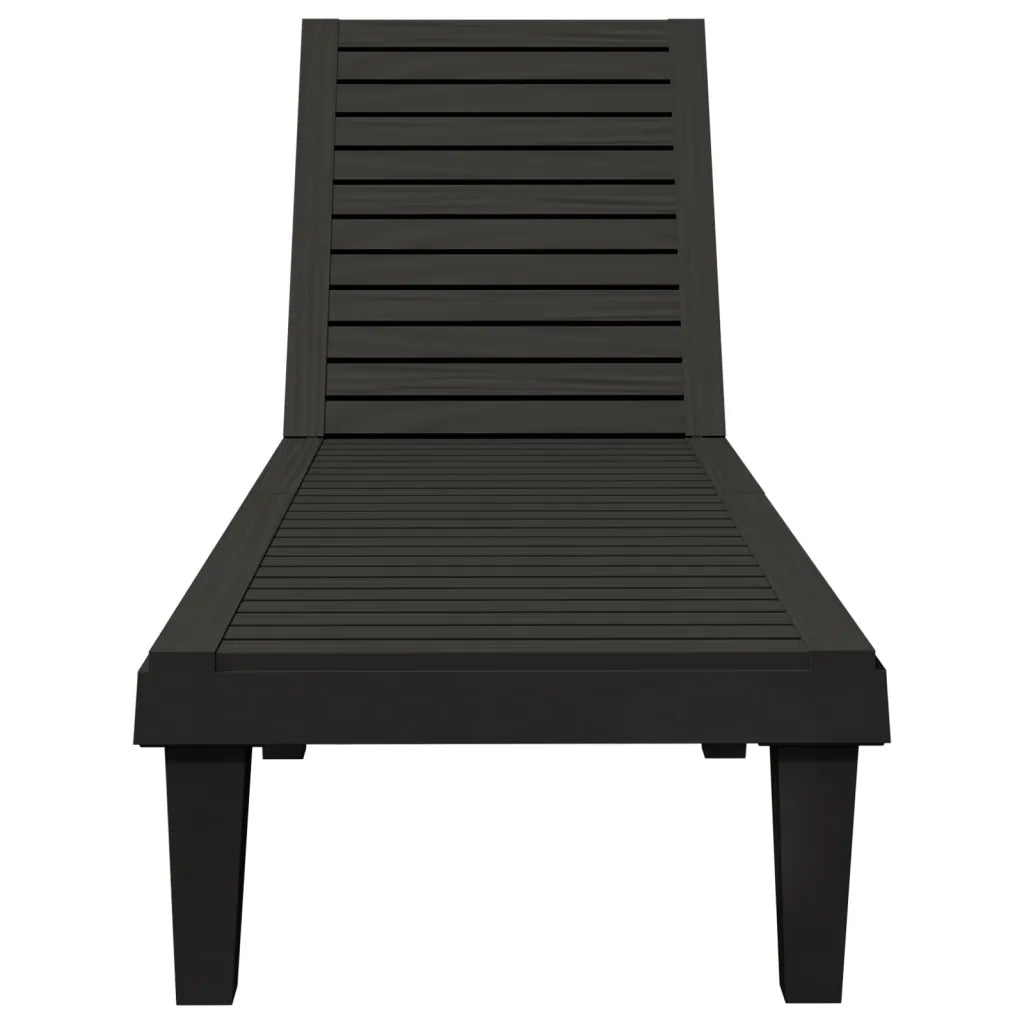 Lettino Prendisole | Sdraio da giardino | Lettino da sole Nero 155x58x83 cm in Polipropilene