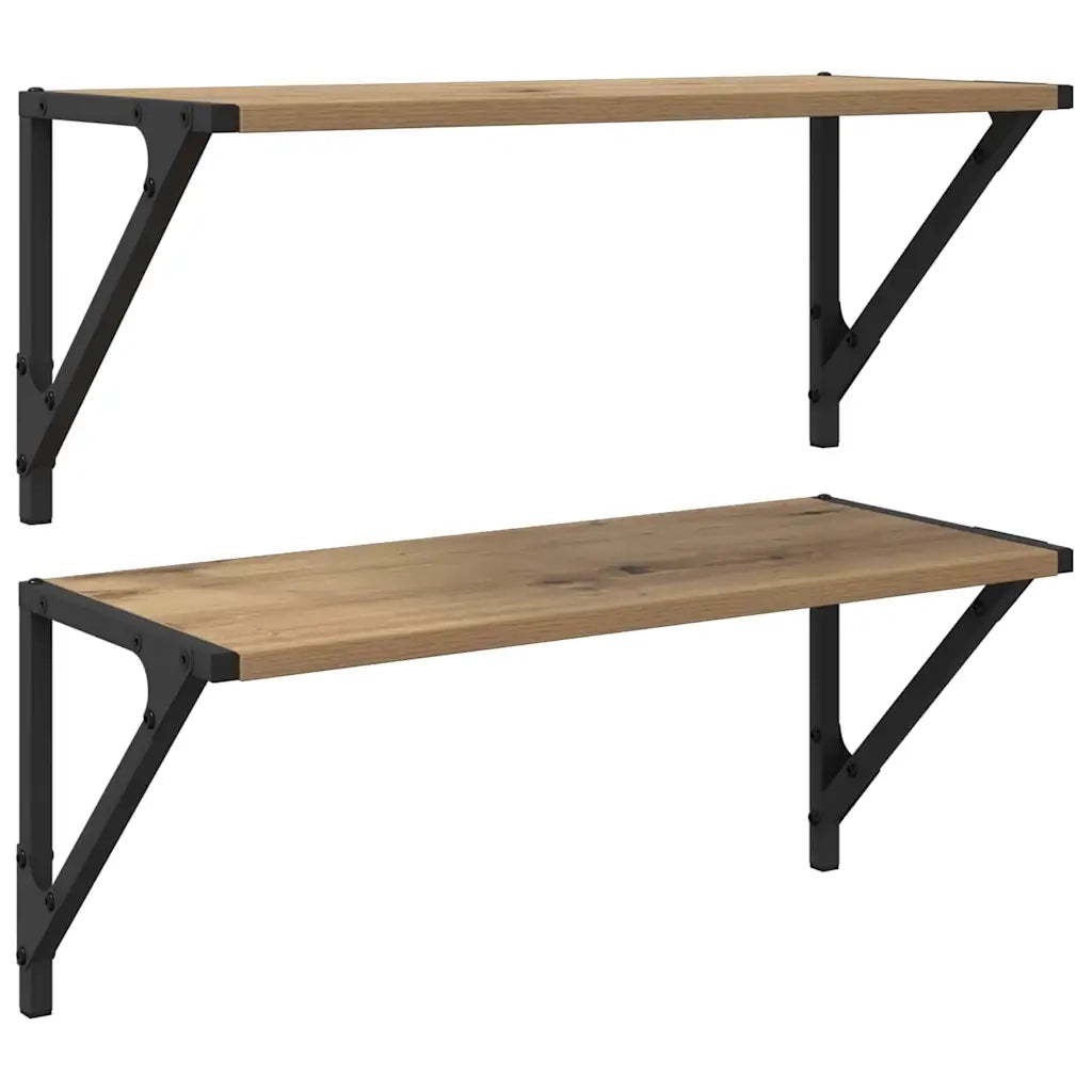 Scaffali da parete 2 pcs Rovere artigianale 60 x 25 x 25,5 cm 882857