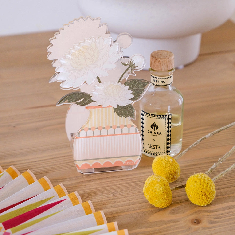 MINI PROFUMATORE DALIA IN CRISTALLO ACRILICO DECORATO CELESTE FRAGRANZA BY CHIARA FIRENZE ANIMA 50ML