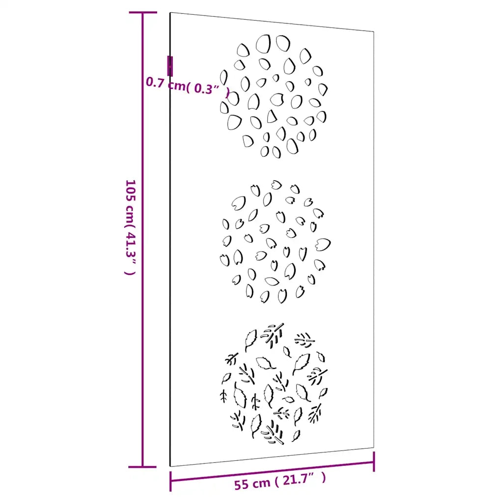 Decorazione Muro da Giardino 105x55 cm Foglia Acciaio Corten 824494