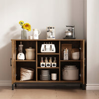 Credenza, mobile laterale con ripiani aperti, cassettiera vintage, cucina, soggiorno, loft