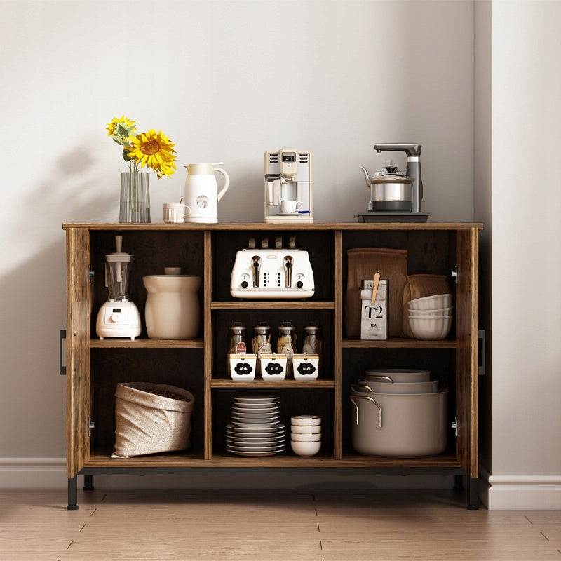 Credenza, mobile laterale con ripiani aperti, cassettiera vintage, cucina, soggiorno, loft