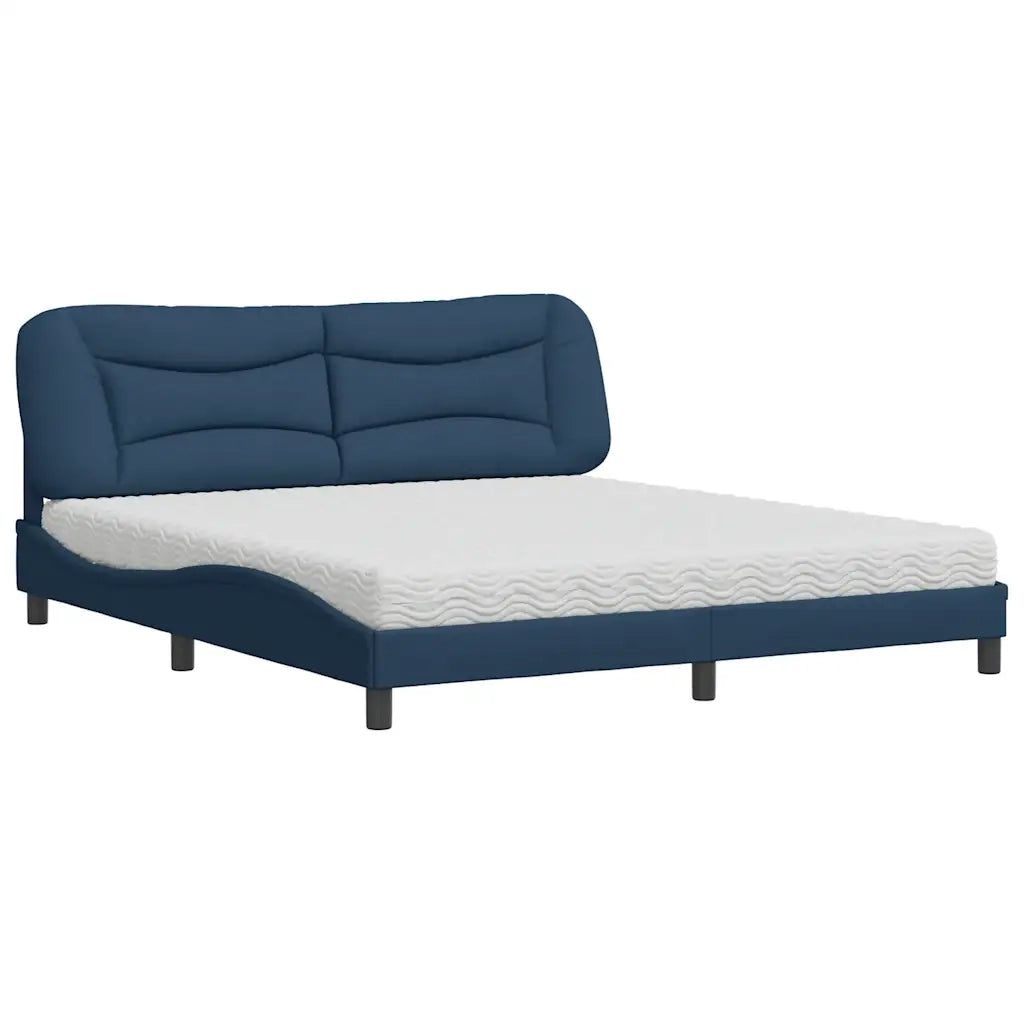 Letto con Materasso Hvar Blu 180x200 cm in Tessuto 3208554