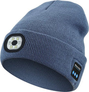 Cappello da baseball Bluetooth 22x21cm con luce LED - Muffa da ascolto musicale senza fili - Con cuffia stereo - Muffa da ascolto musicale ricaricabile tramite USB - Ideale per campeggio, escursioni, jogging - colore blu
