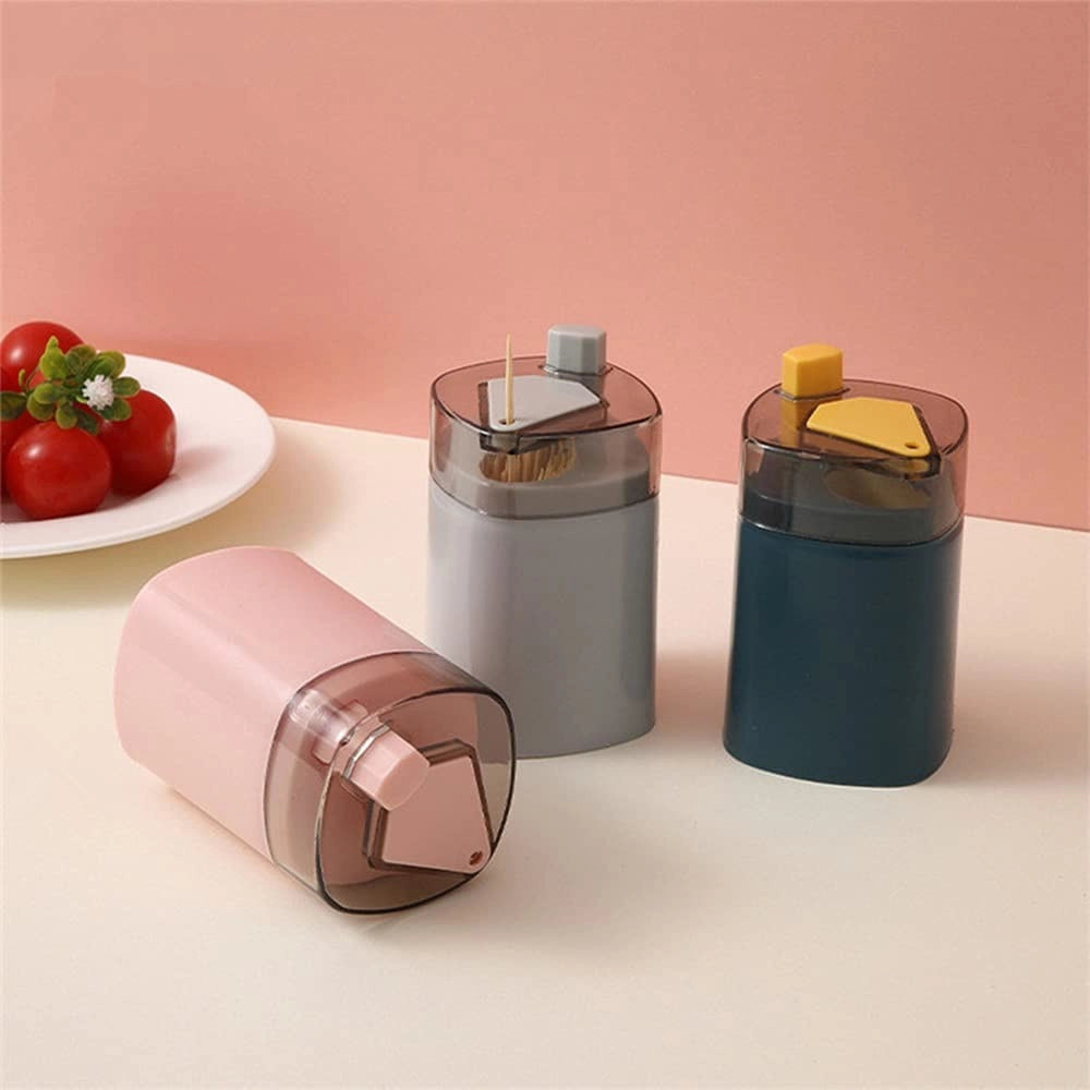 Trade Shop - Kit 3 Pezzi Porta Stuzzicadenti Automatico Dispenser Pop-up Pulizia Denti Cucina -