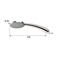 Doccetta cromata minimale arcuata con getti in silicone