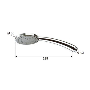 Doccetta cromata minimale arcuata con getti in silicone