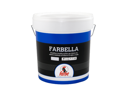 Idropittura Farbella bianca acrilica lavabile anti-muffa e alghe Farbe - 14 Lt