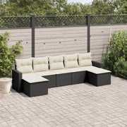 Set Divani da Giardino con Cuscini 7pz Nero Polyrattan 3251673