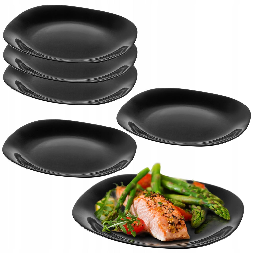 Set di 6 piatti piani KADAX da 28 cm, colore nero.