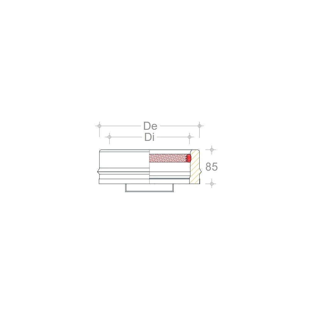 Tappo inox di 80 - de 130mm doppia parete cieco senza spurgo per scarico condensa