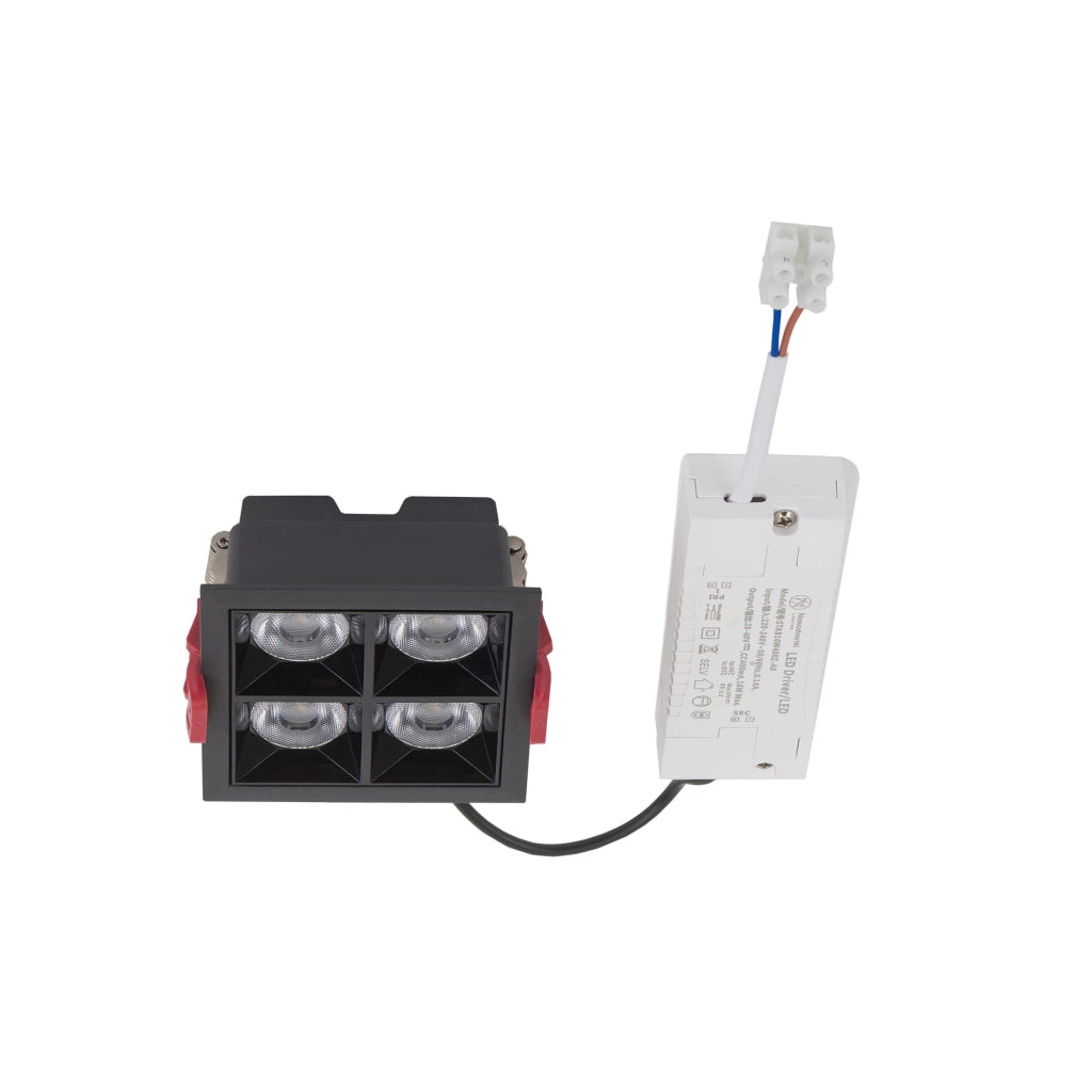Faretto incasso quadrato LED 16W 4000K nero Nowodvorski