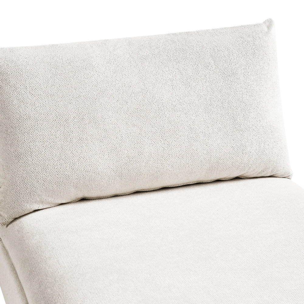 Chaise Lounge in poliestere bianco sporco imbottito senza braccioli Mobili per il soggiorno moderni e alla moda