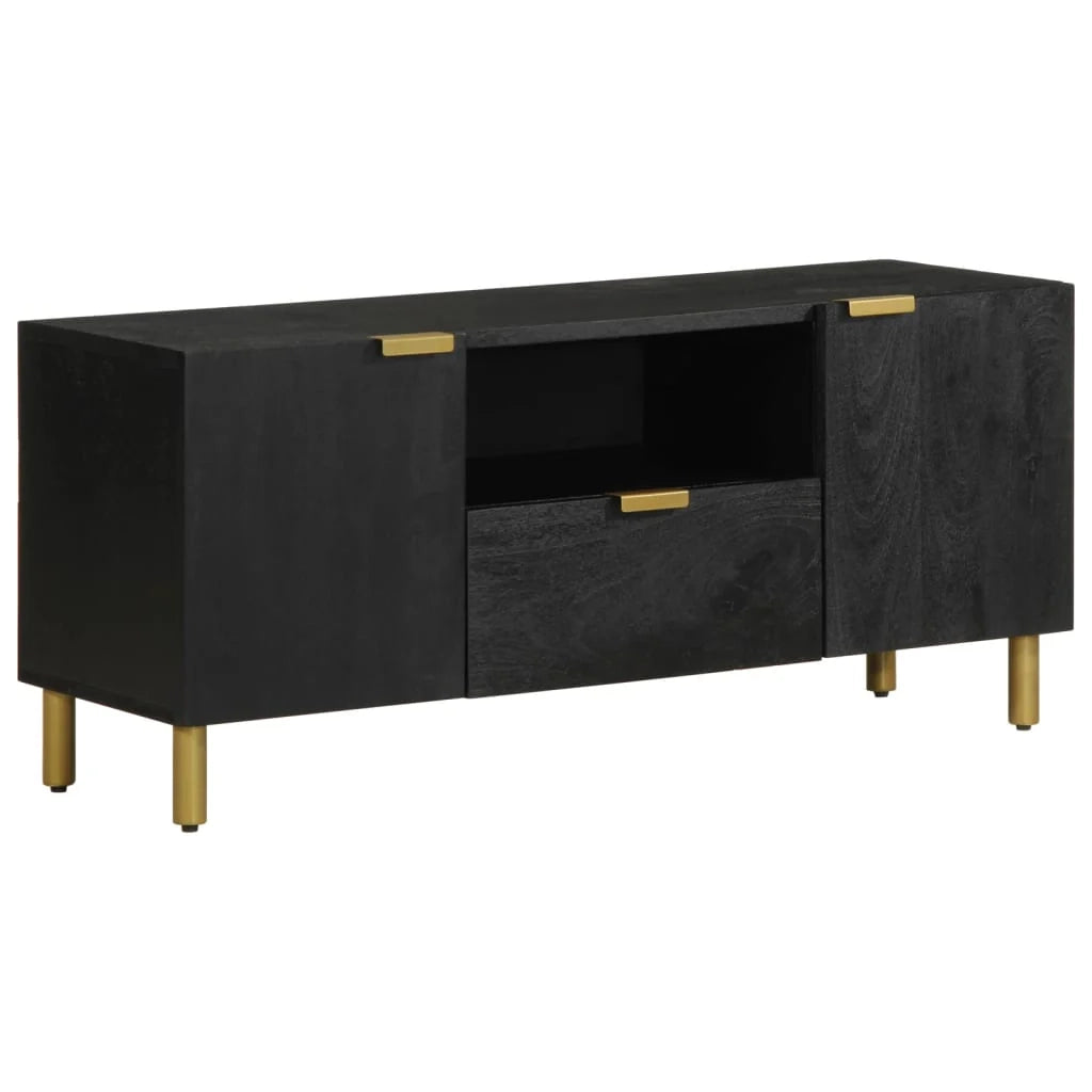 Mobile porta TV con pratico contenitore 105 x 33 x 46 cm stile industriale legno ingegnerizzato nero 02_0057717