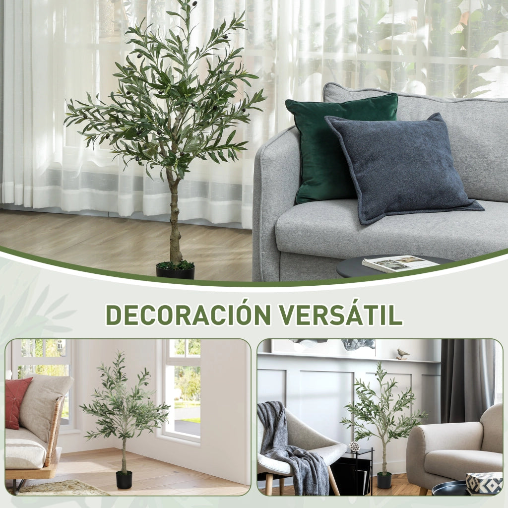Albero di Olivo Artificiale 120 cm con Vaso ¨C zephmum ¨C Verde