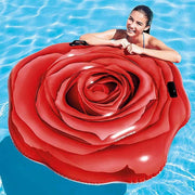Trade Shop - Materassino Isola Gonfiabile Stampa Rosa Rossa Pvc Mare Piscina 137 X 132 Cm -