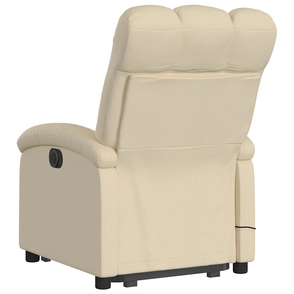 Poltrona Alzapersona Massaggiante Elettrica Crema in Tessuto 3204137