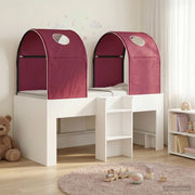 Letto con Tunnel 4 pcs Bianco e Rosso Legno ingegnerizzato