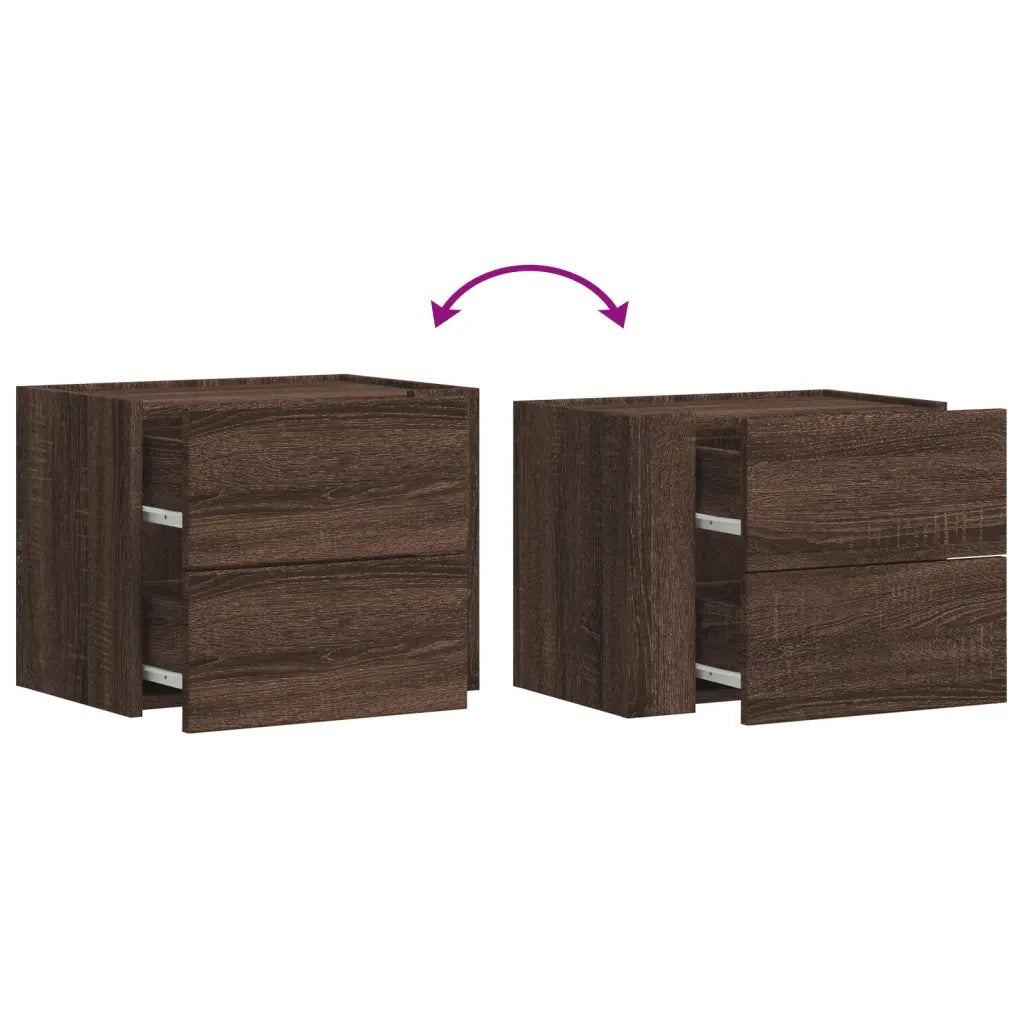 vidaXL Comodino a Muro Rovere Marrone 45x30x35 cm