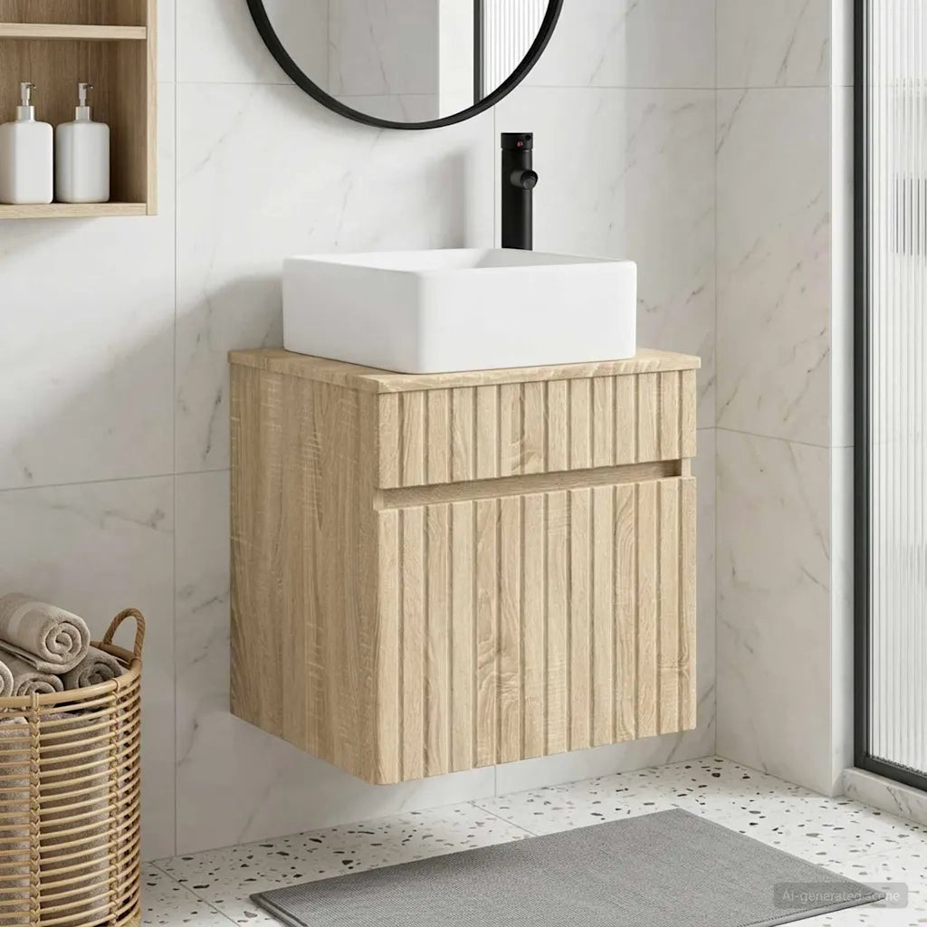 Mobile lavabo da parete Rovere Sonoma 49 x 41 x 63 cm 890564