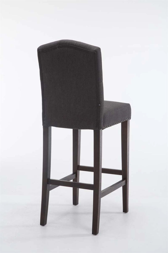 Sgabello Louise in tessuto antico,grigio scuro