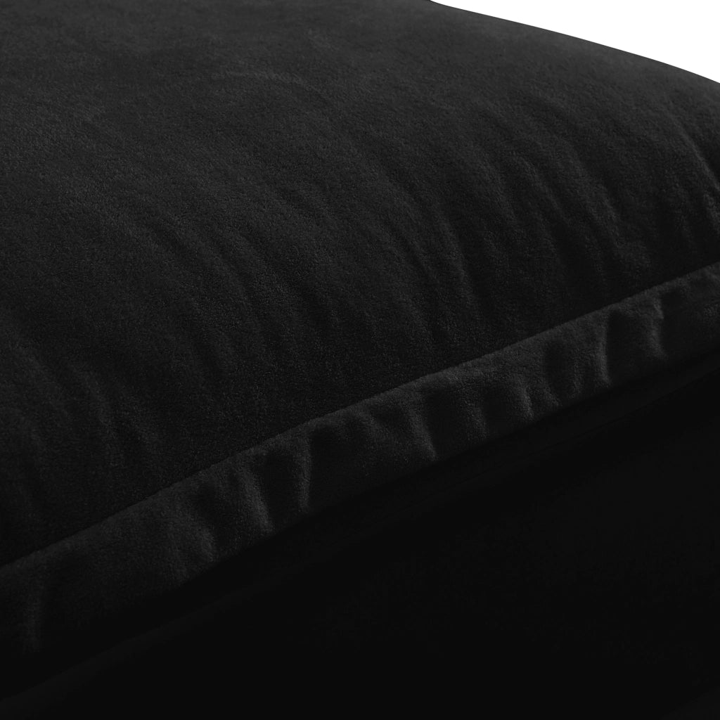 Divano modulare angolare a U con pouf mobile in chenille nero, schienale alto, braccioli larghi, 323 × 151 × 90 cm