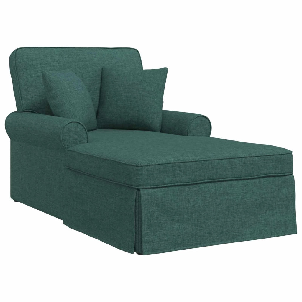 Chaise Longe con Gonna con cuscino 3 pz Verde Scuro Tessuto CFW5572784