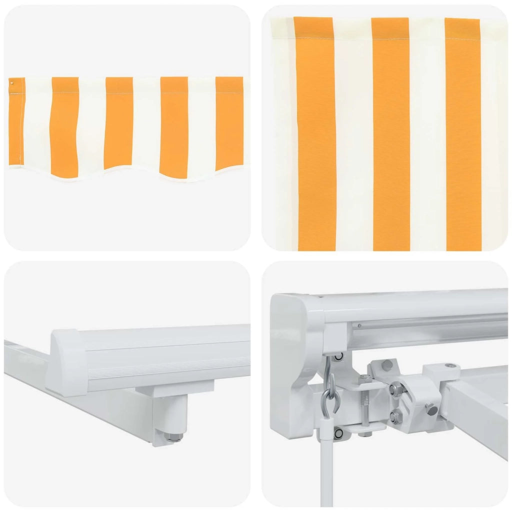 Cornice per Tenda Manuale con LED Giallo e Bianco 4,5 × 3,5 m 3420669